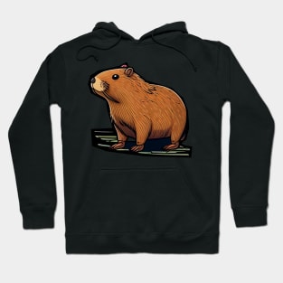 Capybara animal cartoon art #capybara Hoodie